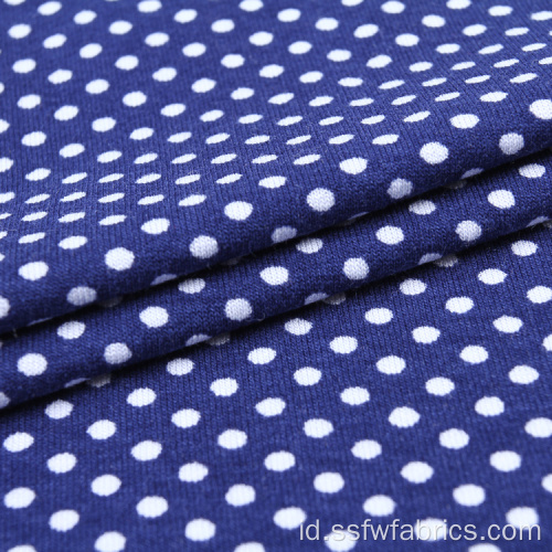 Rajut Dicetak Rayon Stretch Polka Dot Spandex Fabric